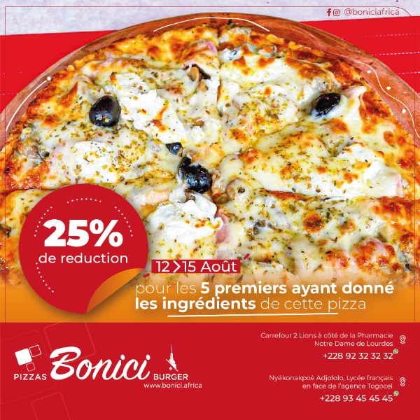 25% reduction for the first 5 who donated the ingredients for this pizza